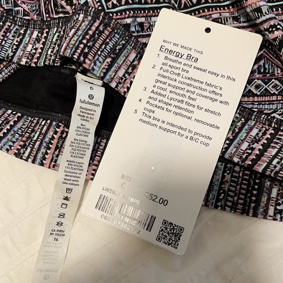 Lululemon Energy Bra size 6 - Picture 5 of 5